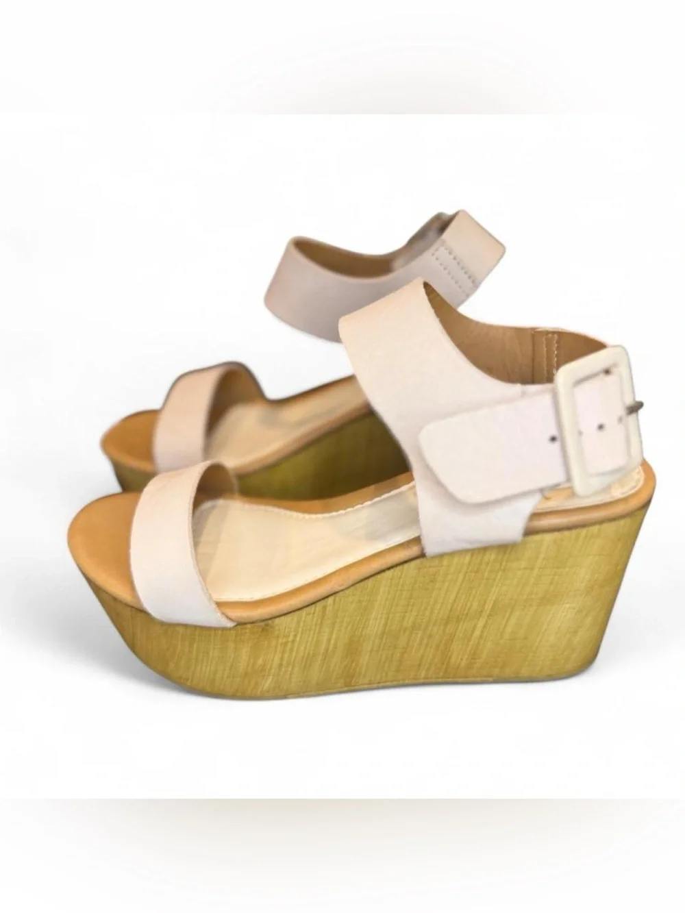 Steve Madden Nylee Leather Platform Wedge Sandals, Size 8.